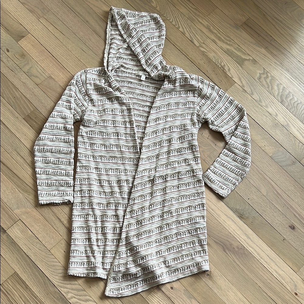 Striped Hooded Cardigan
